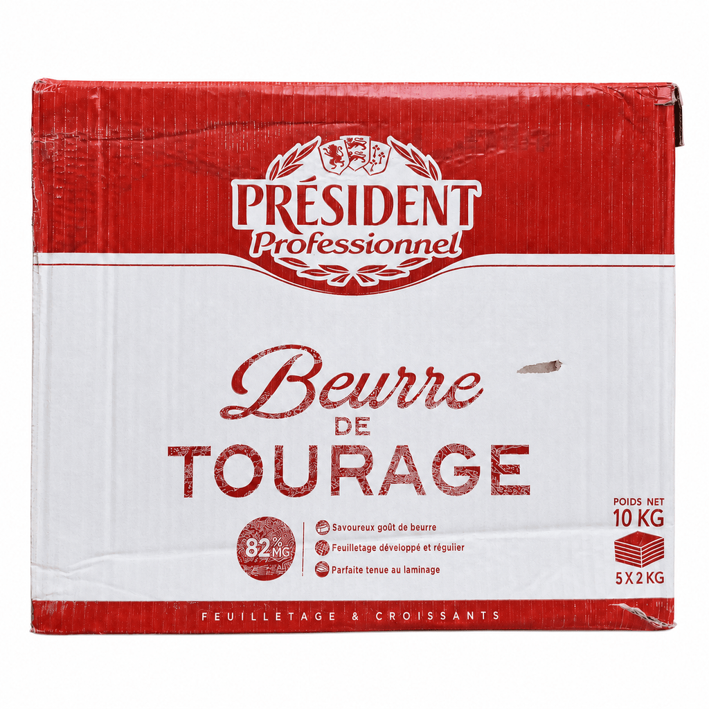 Beurre de Tourage Président Professionnel 82 % MG – Carton 10 kg (5 × 2 kg) - Beurredor