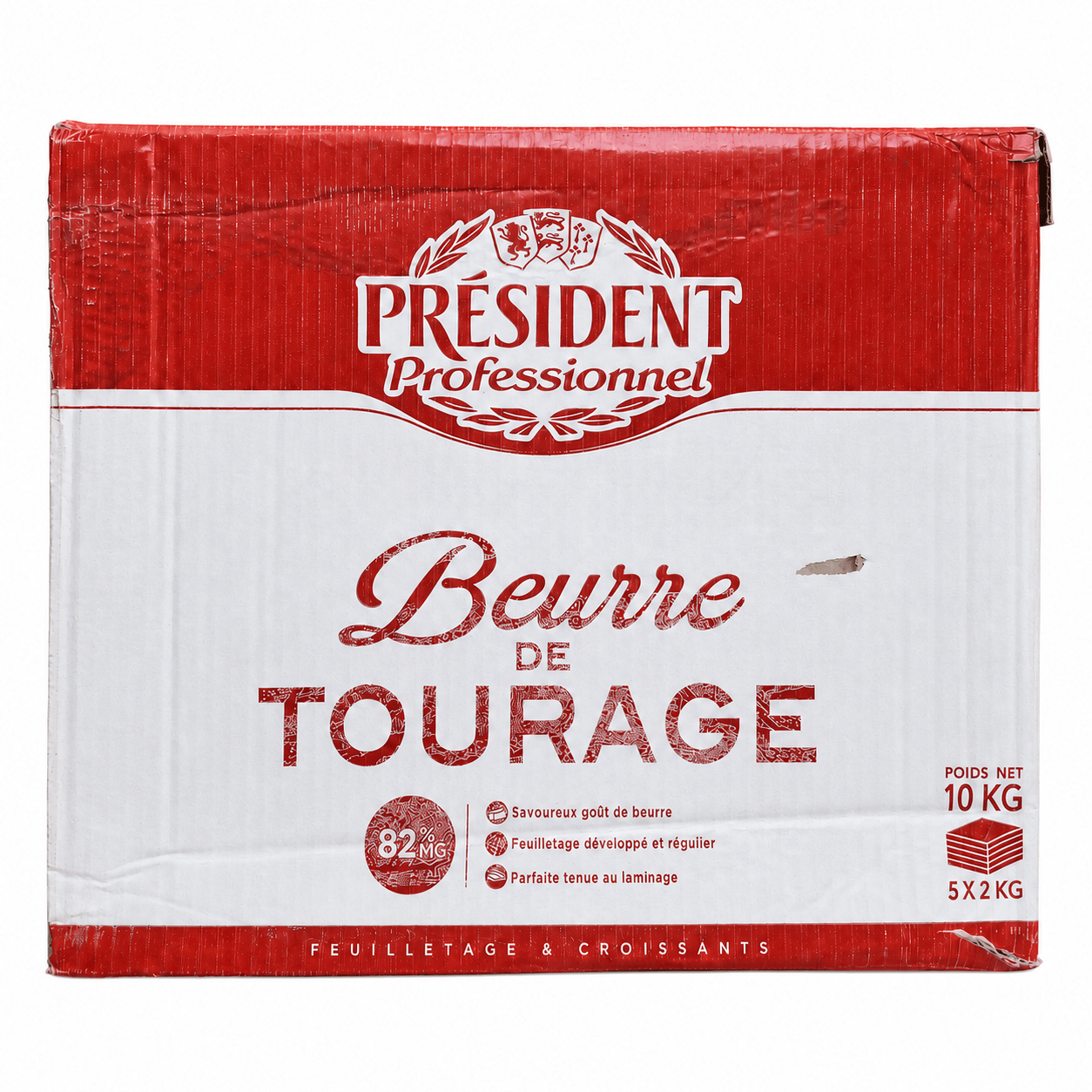 Beurre de Tourage Président Professionnel 82 % MG – Carton 10 kg (5 × 2 kg) - Beurredor