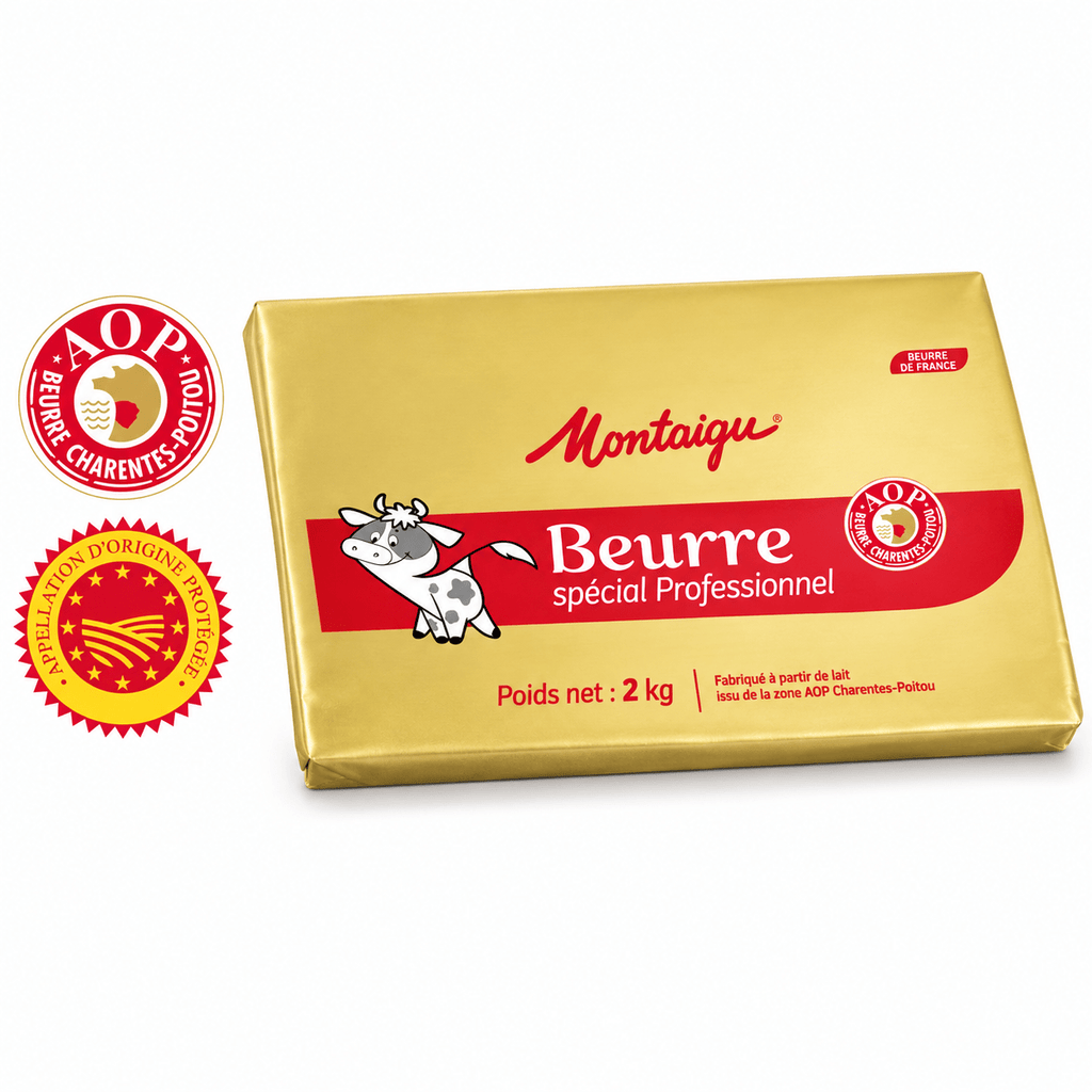Beurre doux AOP Charentes-Poitou Montaigu 82 % — Carton 10 kg (5 × 2 kg) - Beurredor