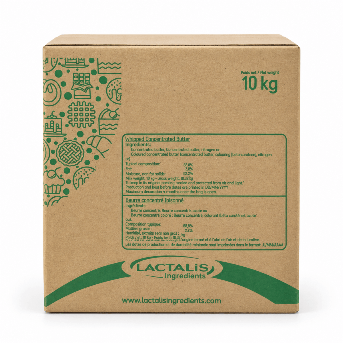 Beurre Foisonné Concentré Lactalis — Motte 10 kg - Beurredor