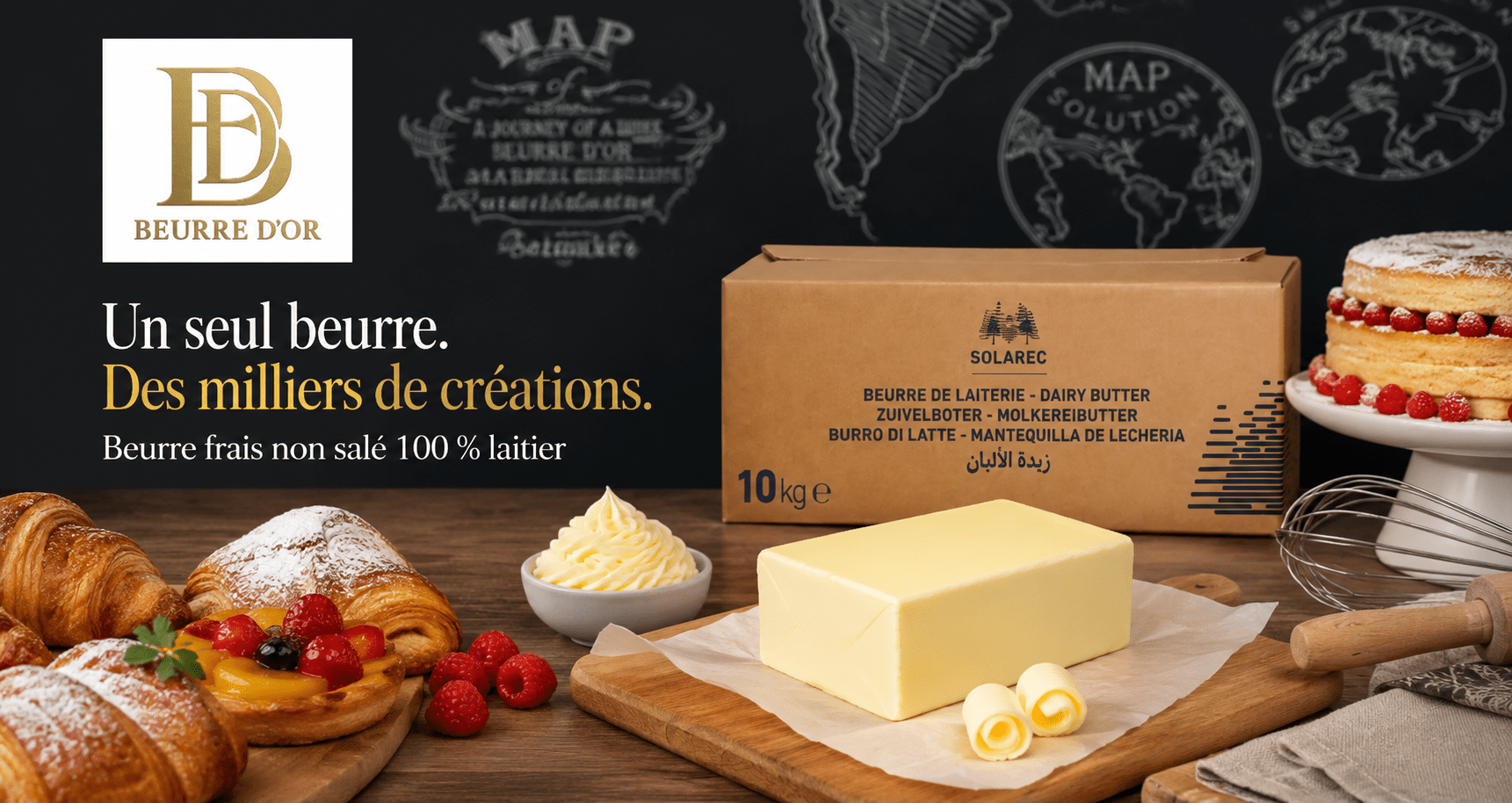 Beurre frais non salé lactique – Bloc 10 kg - Beurredor