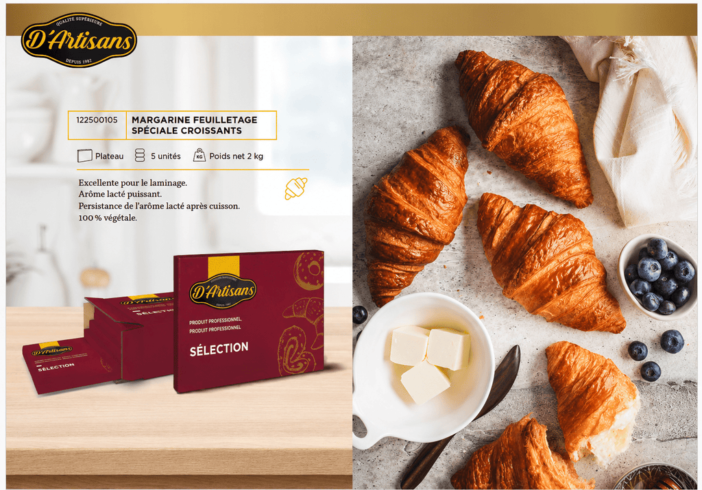Margarine de Feuilletage D’Artisans SÉLECTION 80 % MG – Carton 10 kg (5 × 2 kg)