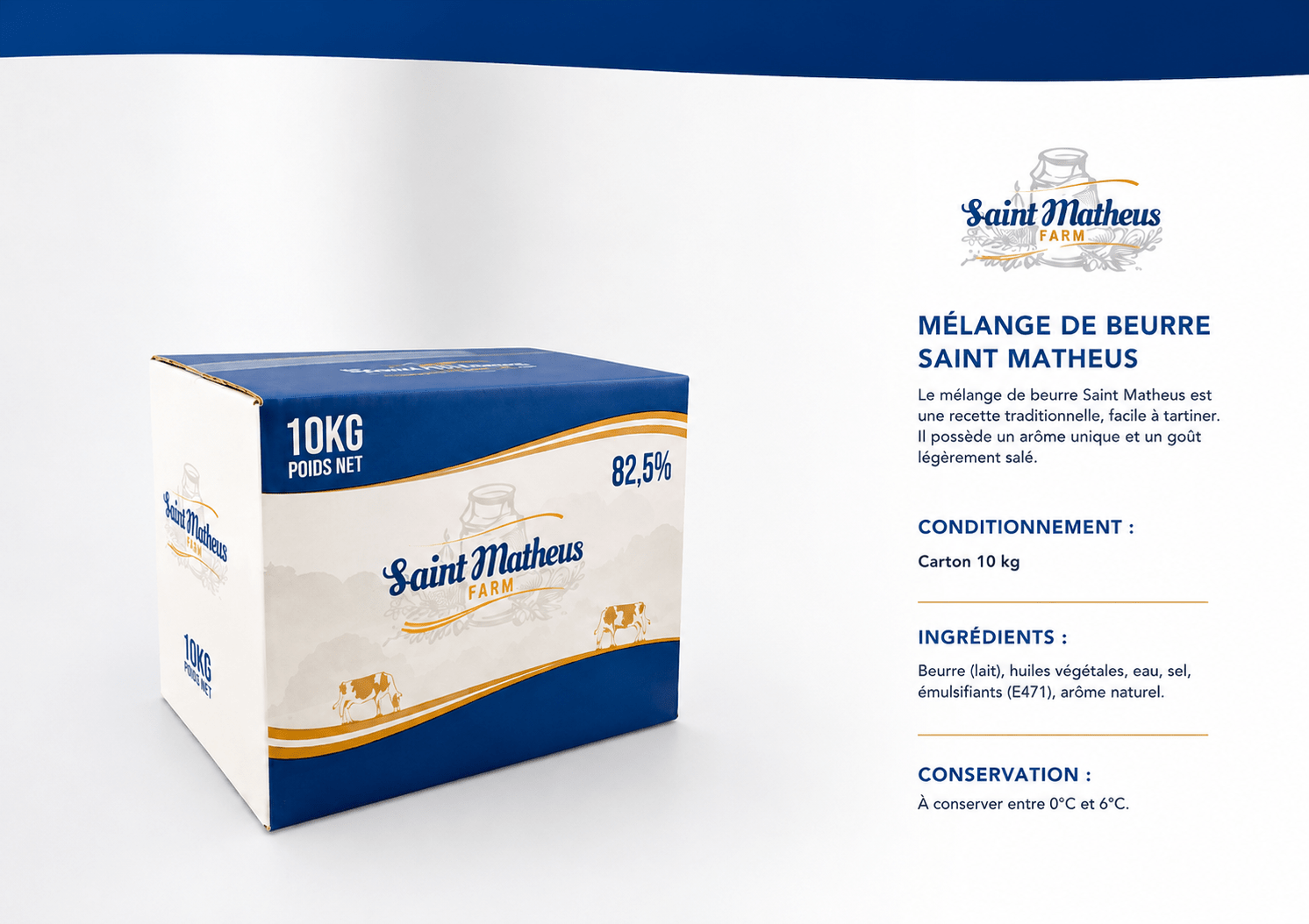 Beurre-Margarine Saint Matheus 82,5 % MG – 10kg - Beurredor