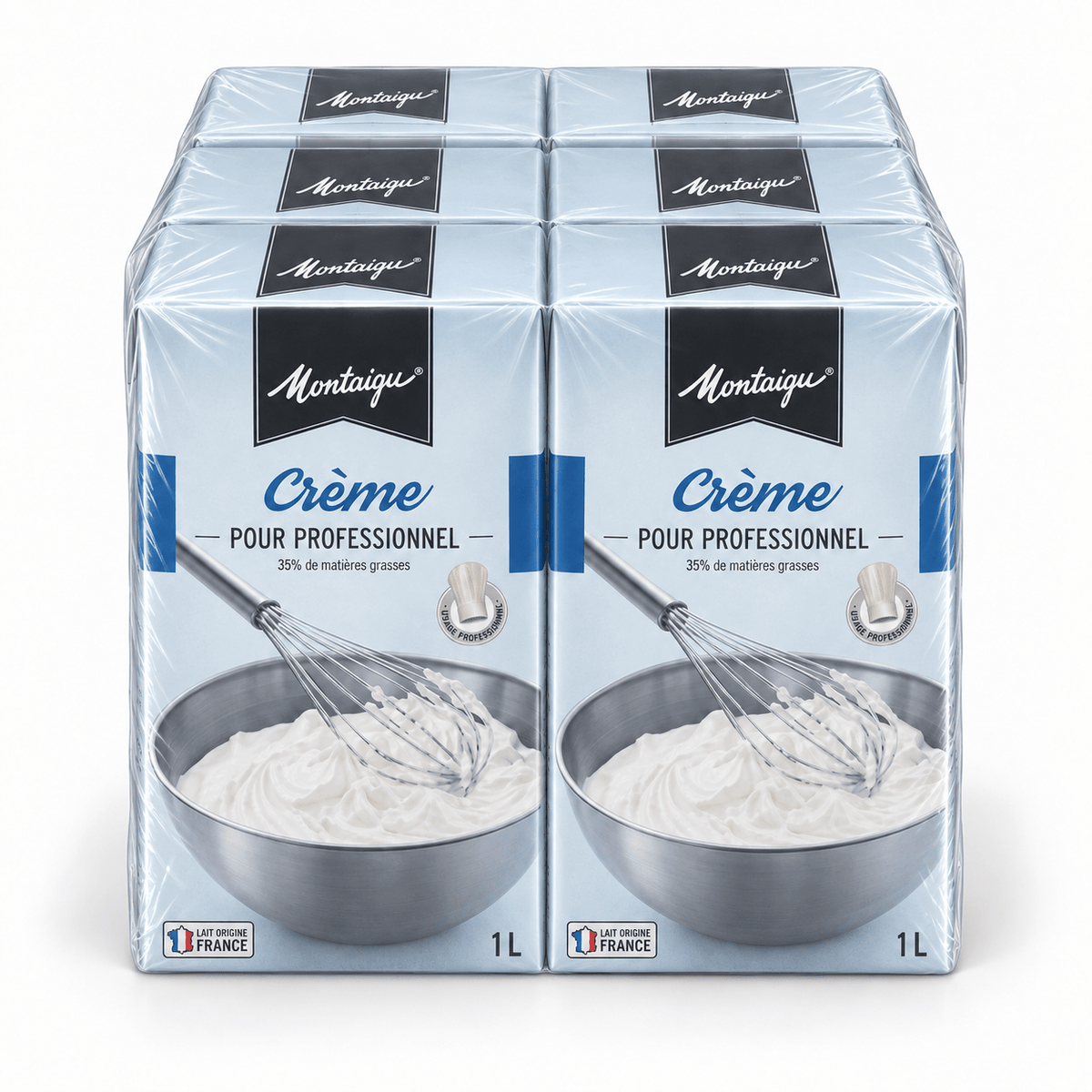 Crème UHT Montaigu 35 % — Pack de 6 × 1 L - Beurredor