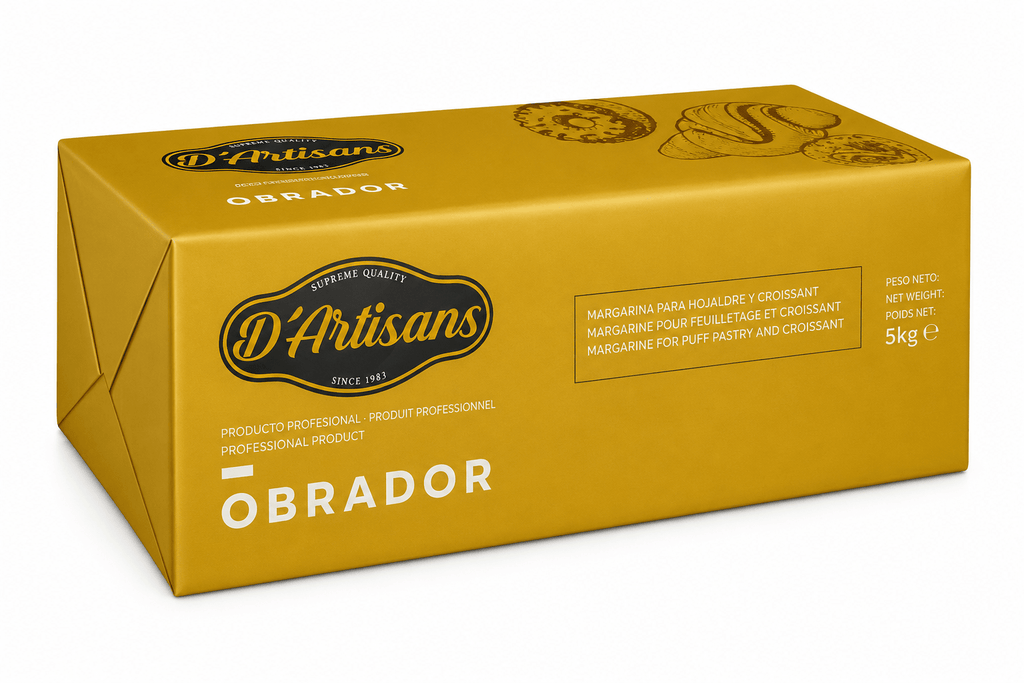 Margarine de Feuilletage D’Artisans OBRADOR 80 % MG – Carton 10 kg (5 × 2 kg)